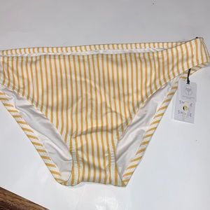 Shade and Shore hipster bikini bottoms womens XL, citrus yellow and white NWT!